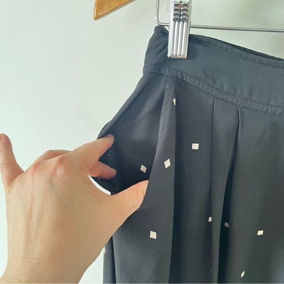 Anthropologie Daniel Rainn Black White Square Pattern Full A-Line Skirt - Picture 6 of 7